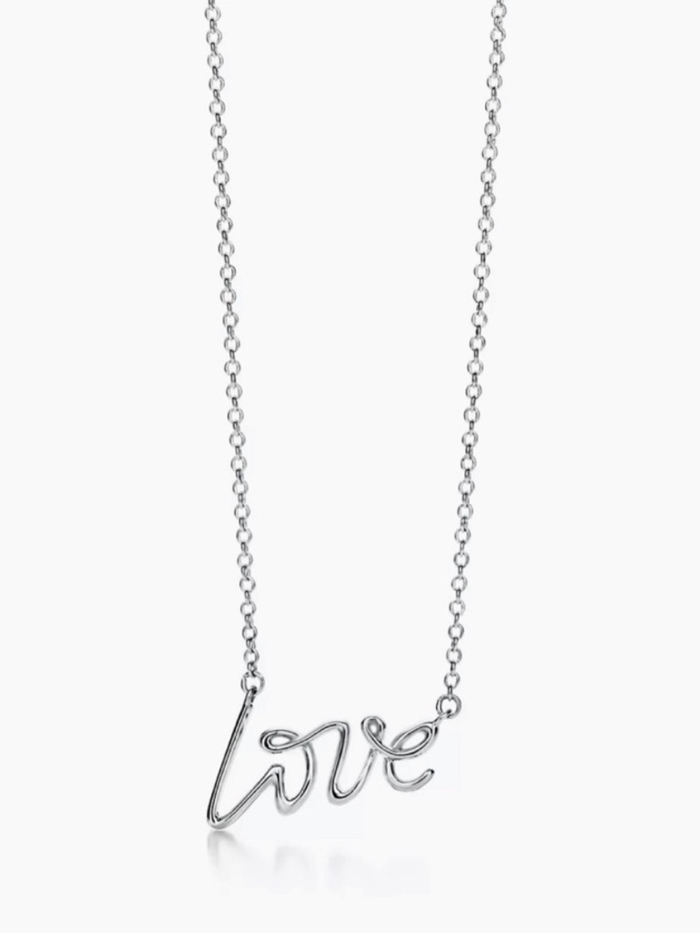 Paloma Picasso Silver 'Love' Script Pendant Necklace
